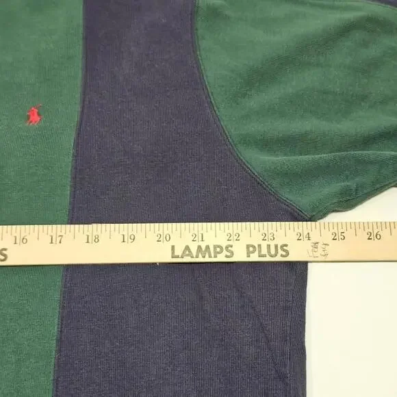 Vtg Ralph Lauren Striped Rugby Long Sleeve Polo. 100% Cotton. Mens Large READ - Picture 8 of 11
